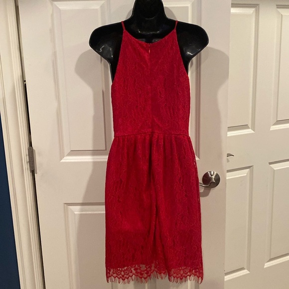 Medium red Soprano Dress - lacy, with spaghetti straps and fringe bottom - NWT - Picture 1 of 4